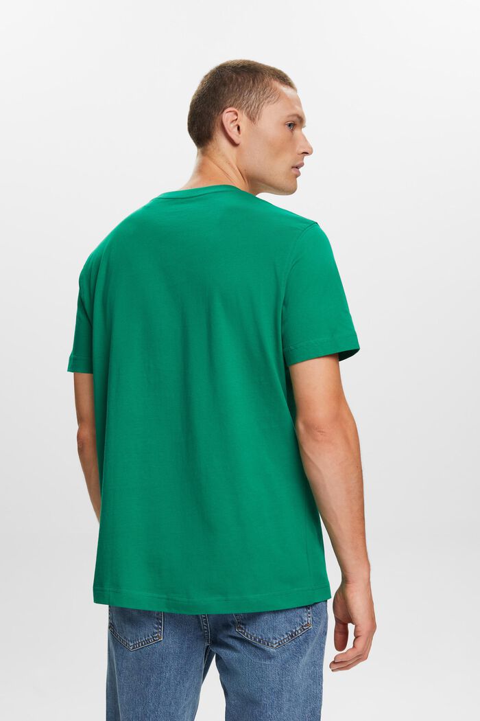 Camiseta en tejido jersey de algodón con diseño geométrico, DARK GREEN, detail image number 3