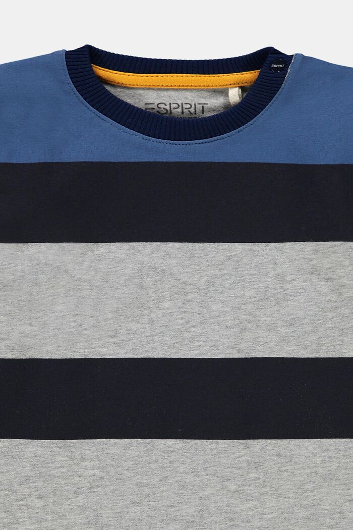 Camiseta de manga larga con diseño de rayas anchas, algodón ecológico, MEDIUM GREY, detail image number 2