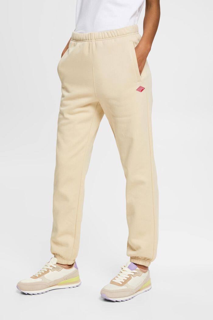 Pantalones deportivos de felpa, BEIGE, detail image number 0