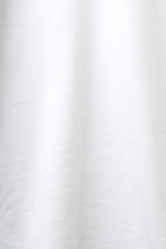 Camiseta de algodón pima con logotipo bordado, WHITE, detail image number 5