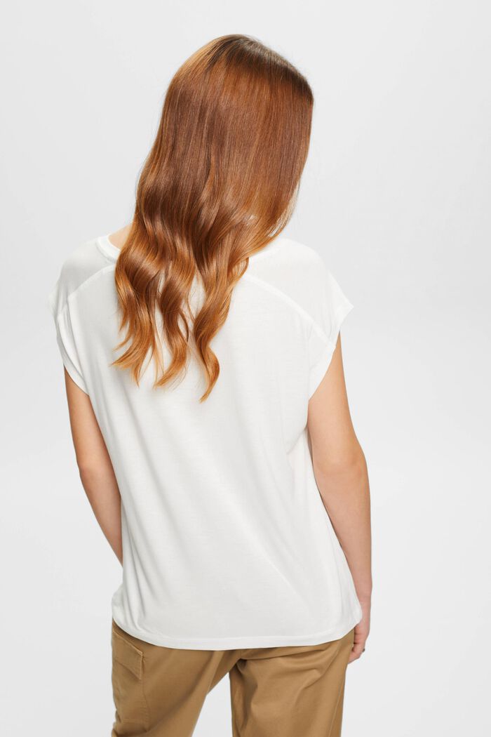 Camiseta con estampado frontal, LENZING™ ECOVERO™, OFF WHITE, detail image number 3