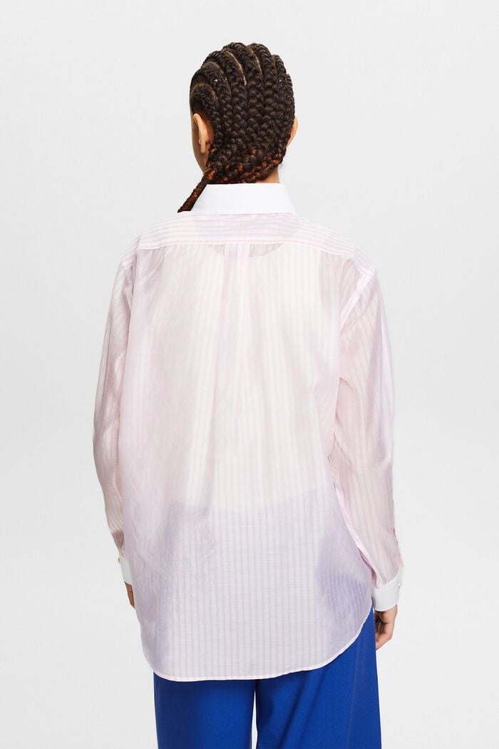 Camisa abotonada a rayas con diseño transparente, PASTEL PINK, detail image number 2