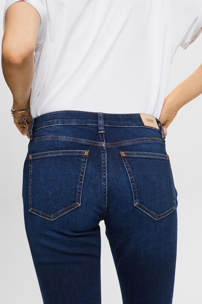 Jeans straight leg en mezcla de algodón elástico, BLUE DARK WASHED, detail image number 2