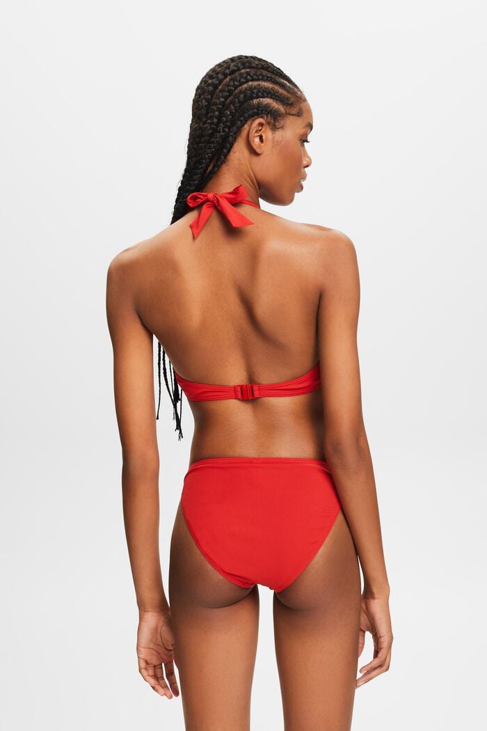Top de bikini con relleno y tirantes al cuello, DARK RED, detail image number 3