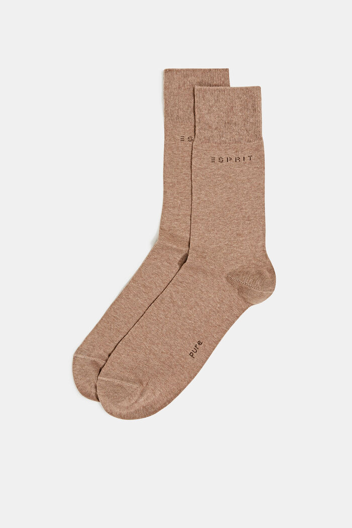 Pack de 2 pares de calcetines, algodón ecológico, NUTMEG MELANGE, detail image number 0