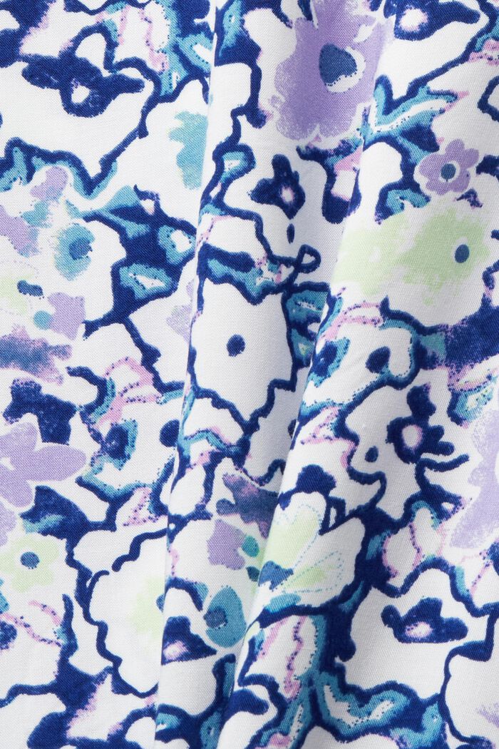 Blusa floral con abertura en el cuello, WHITE, detail image number 5