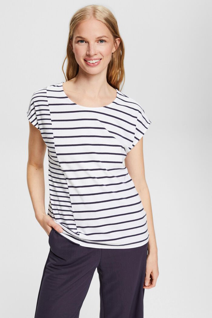 Con TENCEL™: camiseta con diseño de rayas, NEW WHITE, detail image number 0