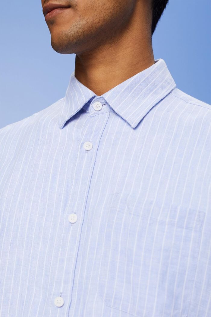Camisa con diseño a rayas, 100 % lino, LIGHT BLUE LAVENDER, detail image number 2