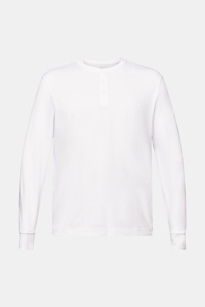 Top de tejido jersey con cuello tunecino, WHITE, detail image number 6