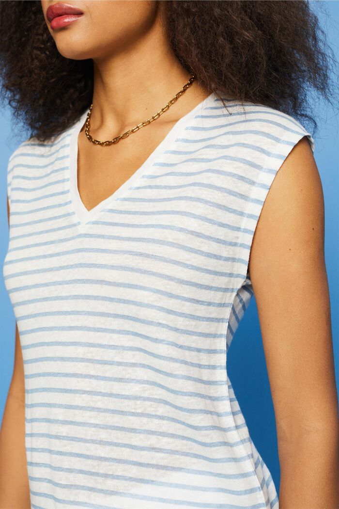 Camiseta de lino a rayas, LIGHT BLUE LAVENDER, detail image number 2