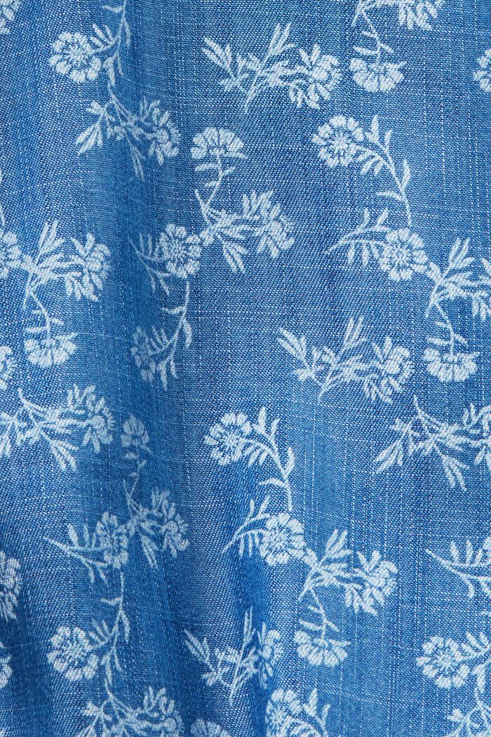 Blusa de chambray estampada, TENCEL™, BLUE MEDIUM WASHED, detail image number 4