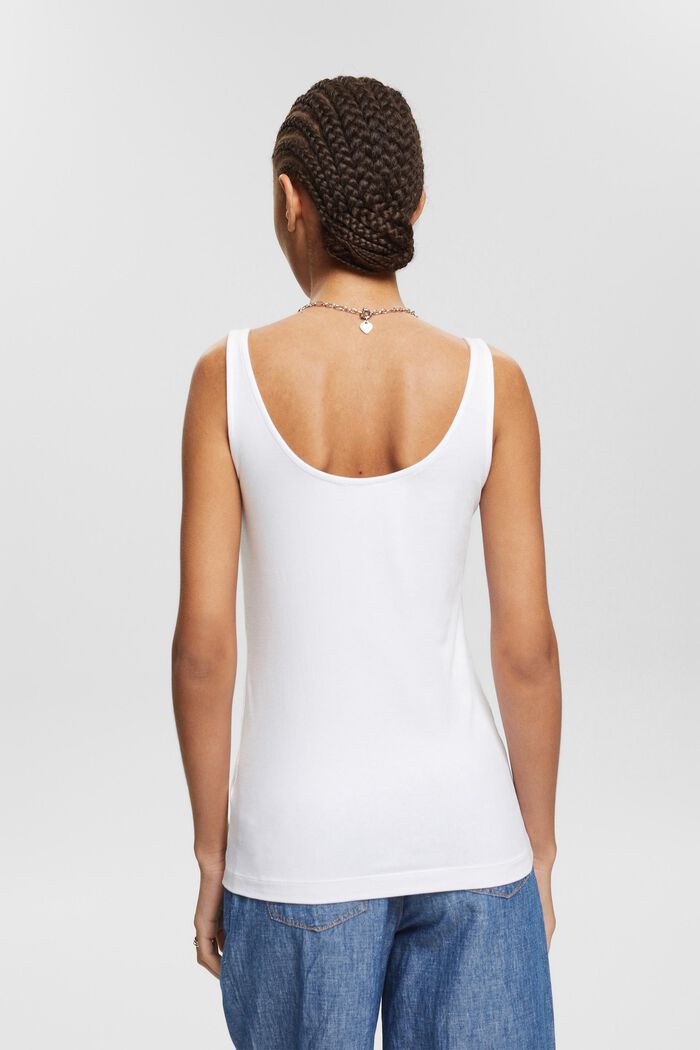 Camiseta de algodón ecológico sin mangas, WHITE, detail image number 3