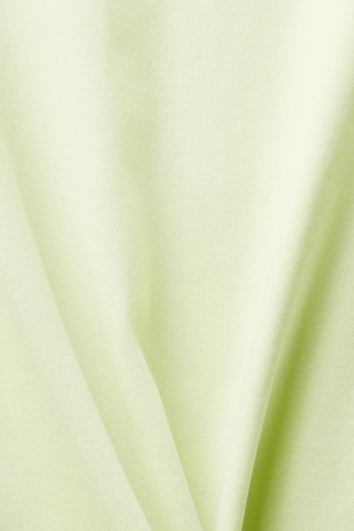Camiseta de tejido jersey con cuello en pico, PASTEL GREEN, detail image number 4