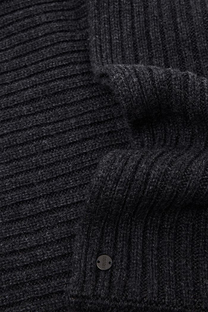 Cuello de punto acanalado en mezcla de lana, NAVY, detail image number 1