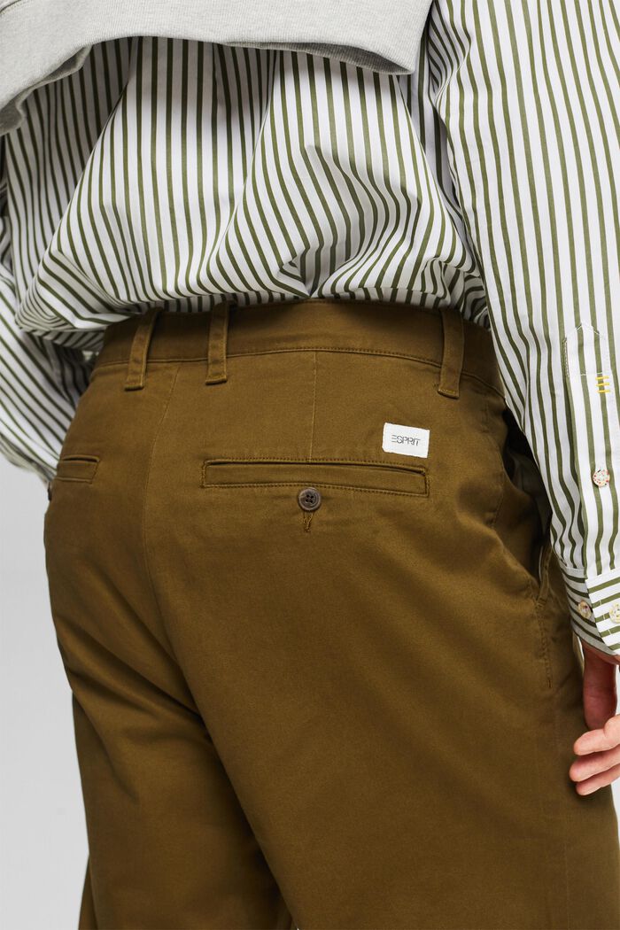 Pantalón chino recto estilo vintage, KHAKI GREEN, detail image number 3