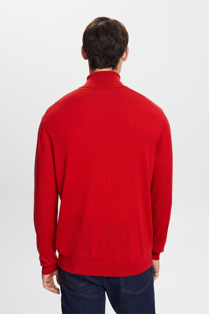 Jersey de lana merino con cuello alto, DARK RED, detail image number 4