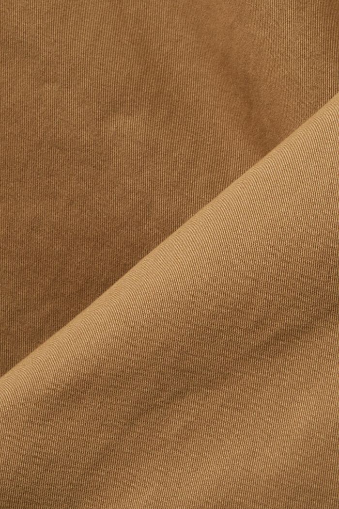 Pantalón chino ajustado en sarga de algodón, CAMEL, detail image number 5