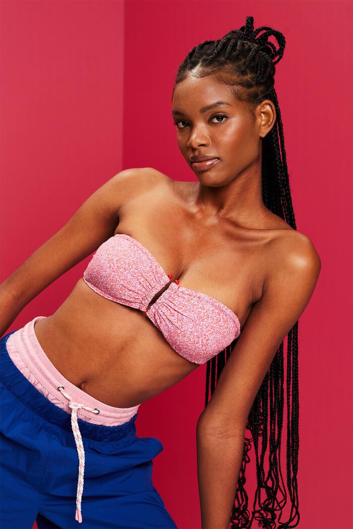 ESPRIT - Top de bikini sin tirantes con relleno y estampado en nuestra  tienda online