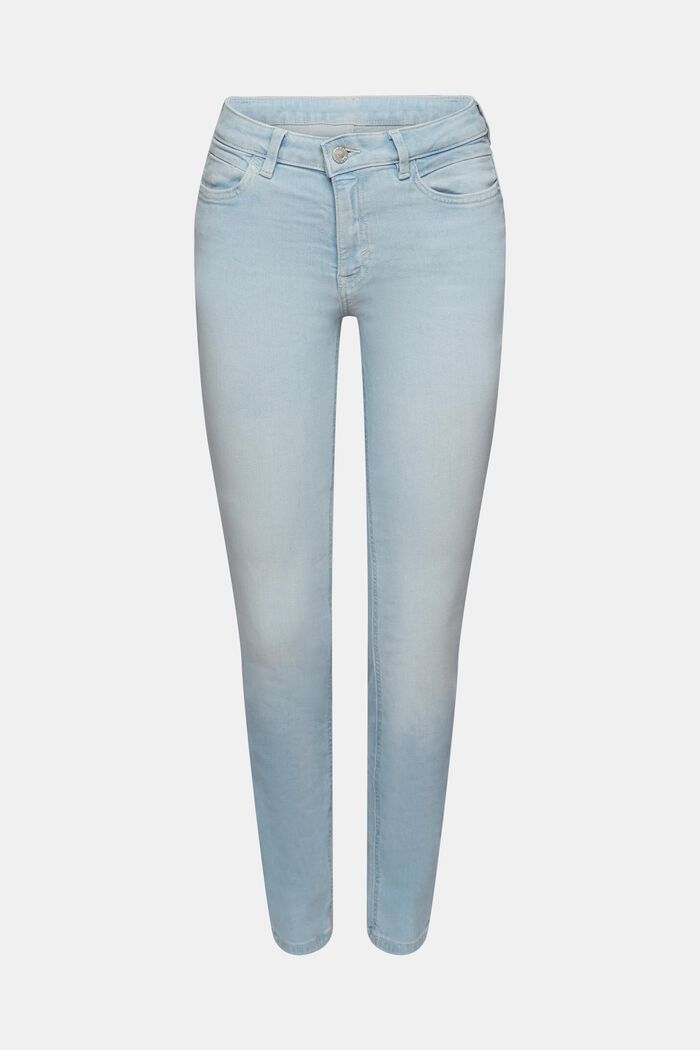 Jeans elásticos mid-rise slim fit, BLUE BLEACHED, detail image number 7