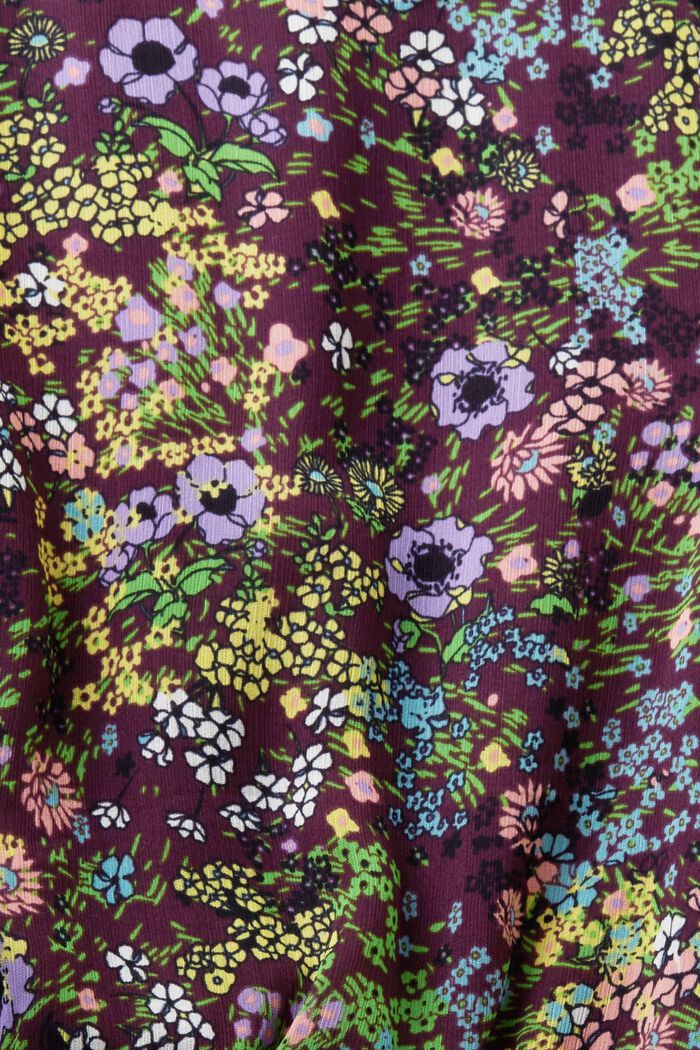 Minivestido de tejido con diseño floral, DARK PURPLE, detail image number 4