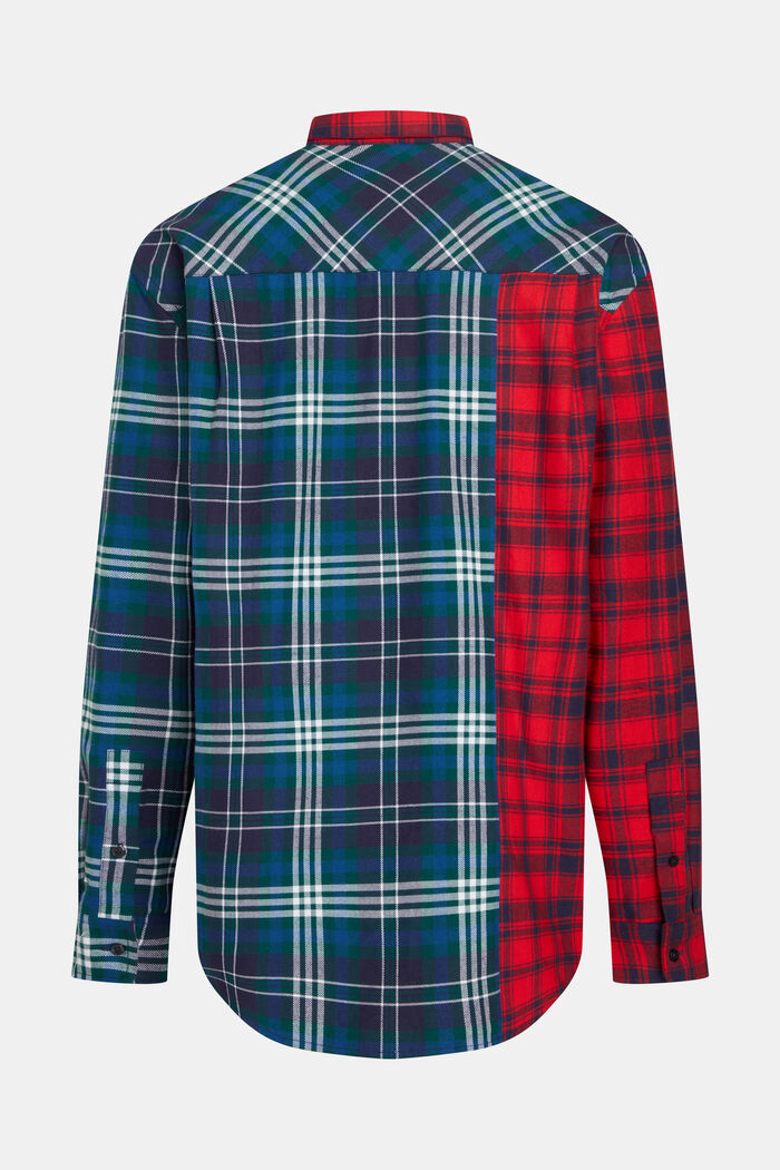 Camisa de franela con diseño patchwork combinado, RED, detail image number 5