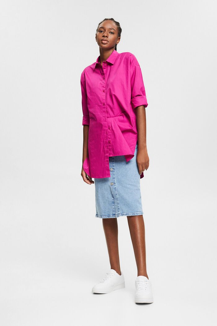 Blusa oversized de algodón ecológico, PINK FUCHSIA, detail image number 1