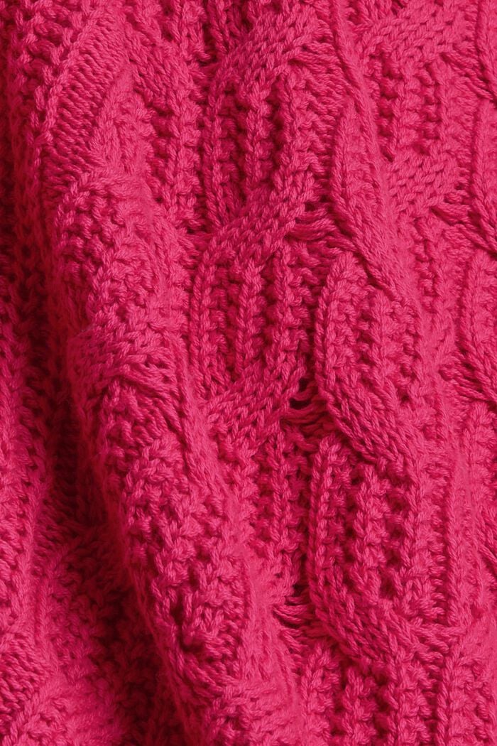 Jersey de punto trenzado en mezcla de algodón, PINK FUCHSIA, detail image number 4