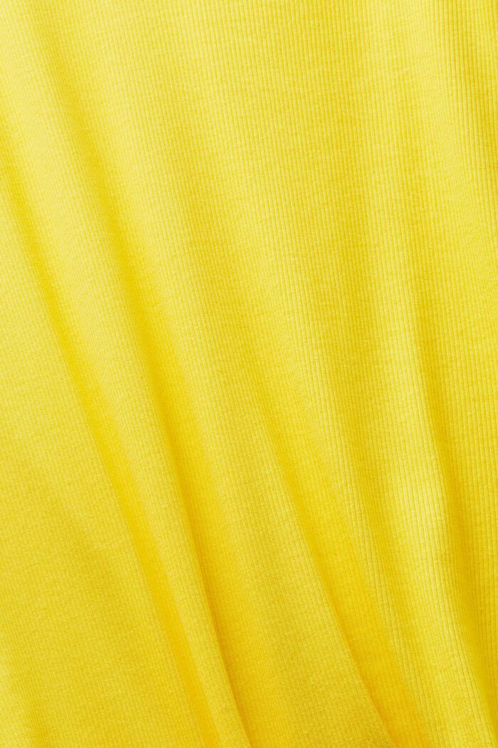 Camiseta acanalada con cuello en pico, YELLOW, detail image number 5