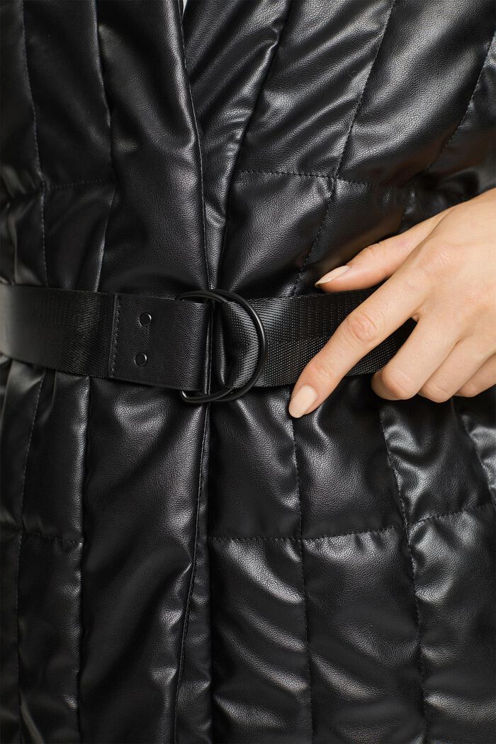 Chaleco acolchado con cinturón, BLACK, detail image number 2