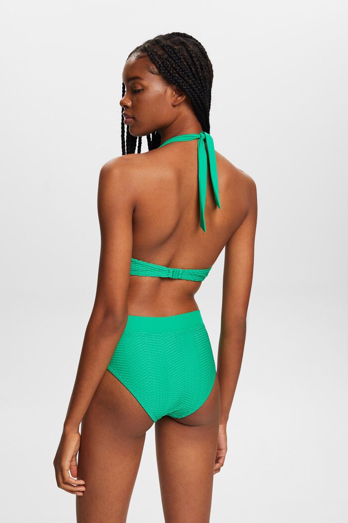 Reciclado: sujetador de bikini con aros y textura, GREEN, detail image number 2