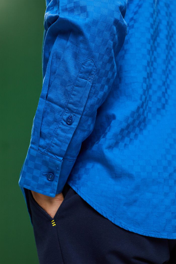 Camisa de algodón jacquard, BRIGHT BLUE, detail image number 4