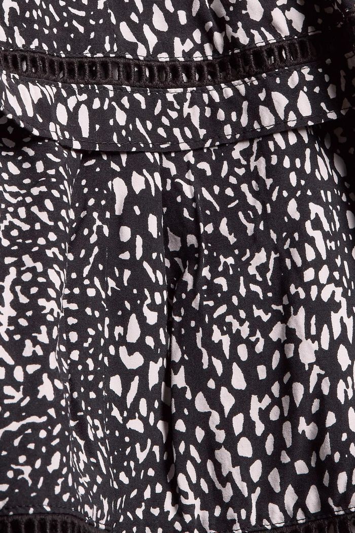 Falda de volantes con estampado, LENZING™ ECOVERO, BLACK, detail image number 4