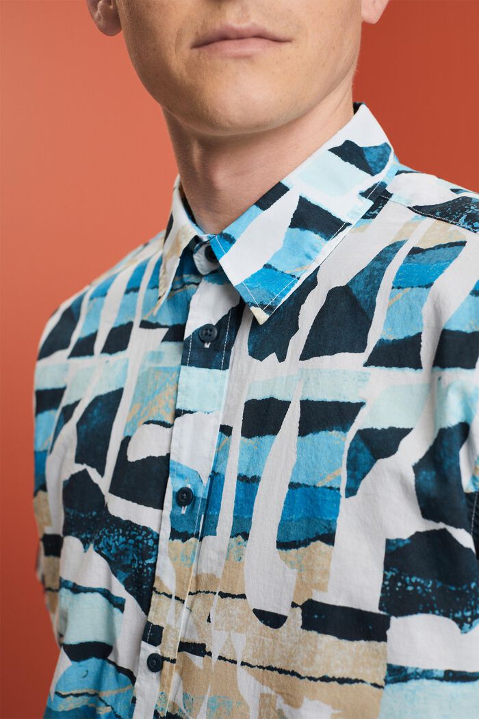 Camisa de manga corta estampada, 100% algodón, WHITE, detail image number 2
