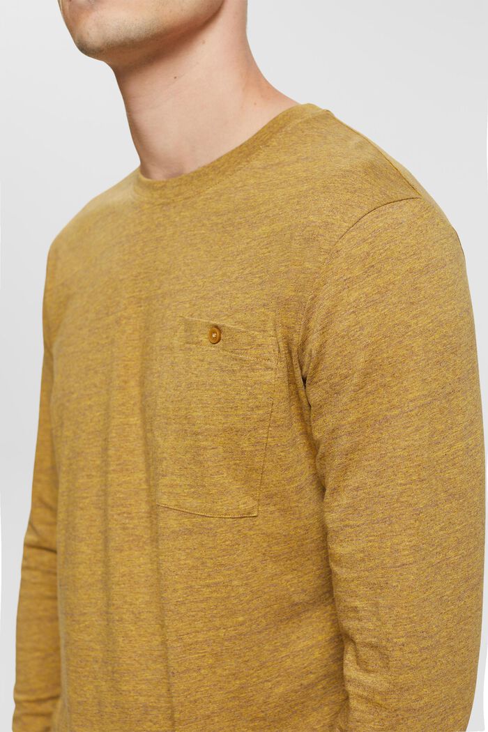 Camiseta de manga larga de jersey, 100% algodón, DUSTY YELLOW, detail image number 2