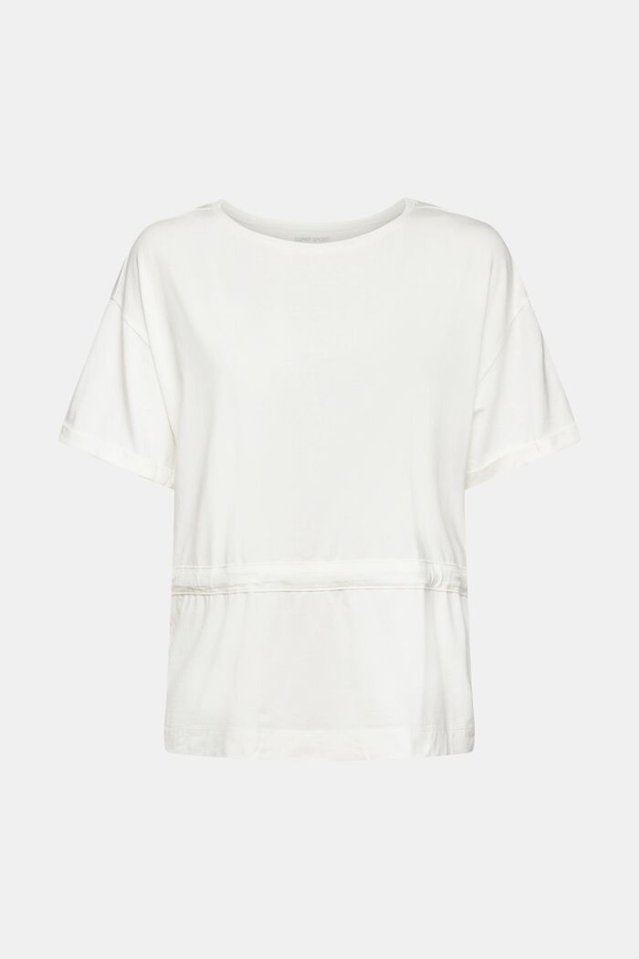 Con TENCEL™: camiseta con cordón, OFF WHITE, overview