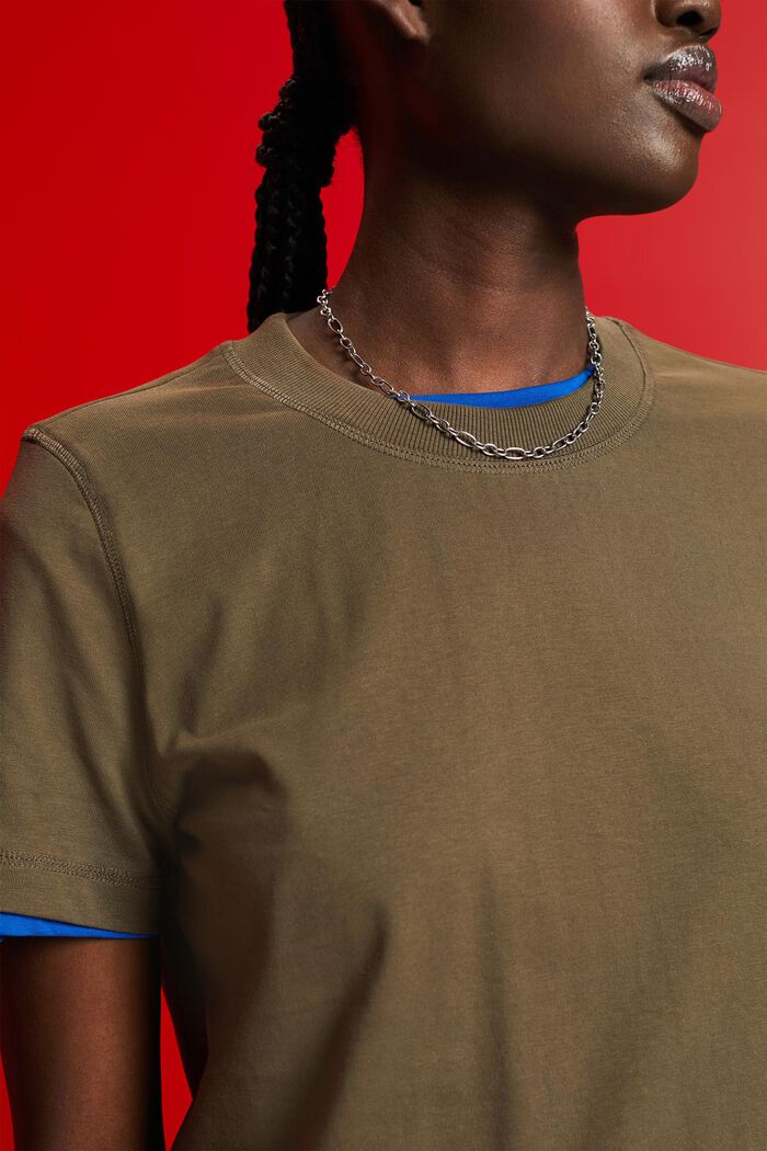 Camiseta holgada, 100 % algodón, KHAKI GREEN, detail image number 2