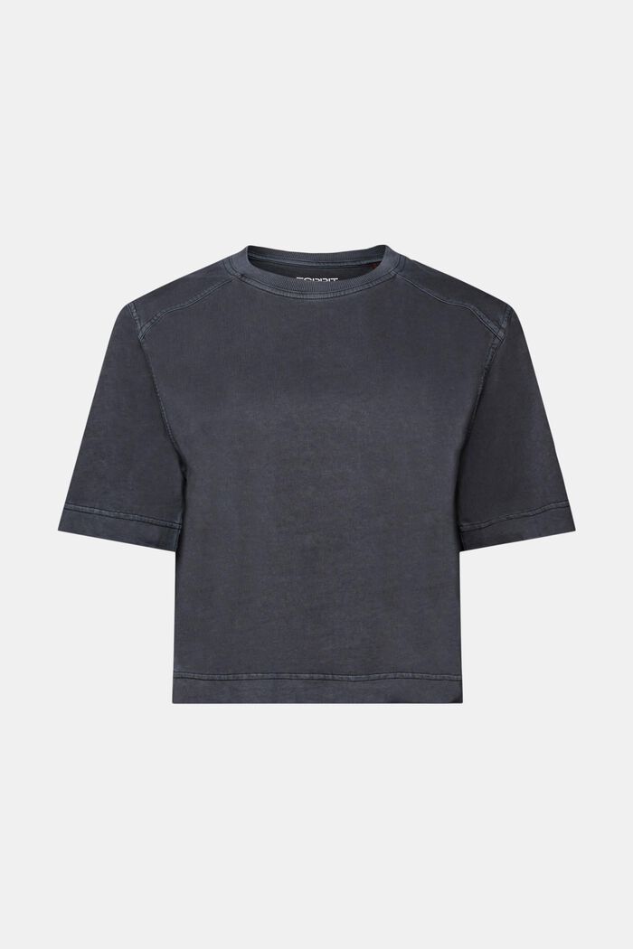 Camiseta de algodón con corte cuadrado, BLACK, detail image number 7