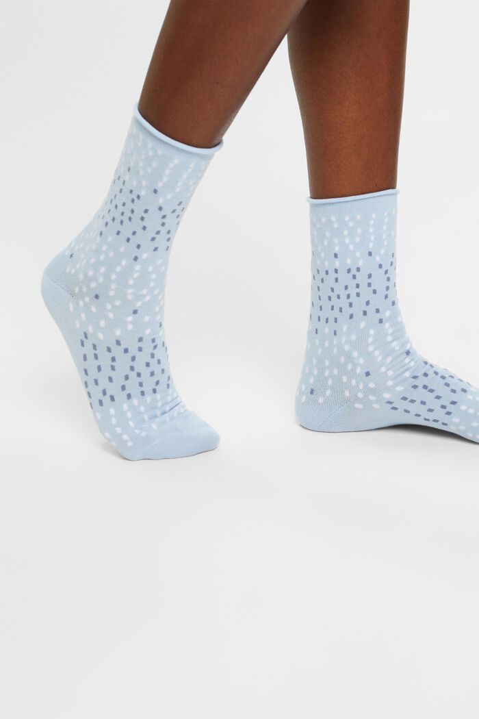 Pack de 2 pares de calcetines estampados, algodón ecológico, LIGHT BLUE/NAVY, detail image number 1
