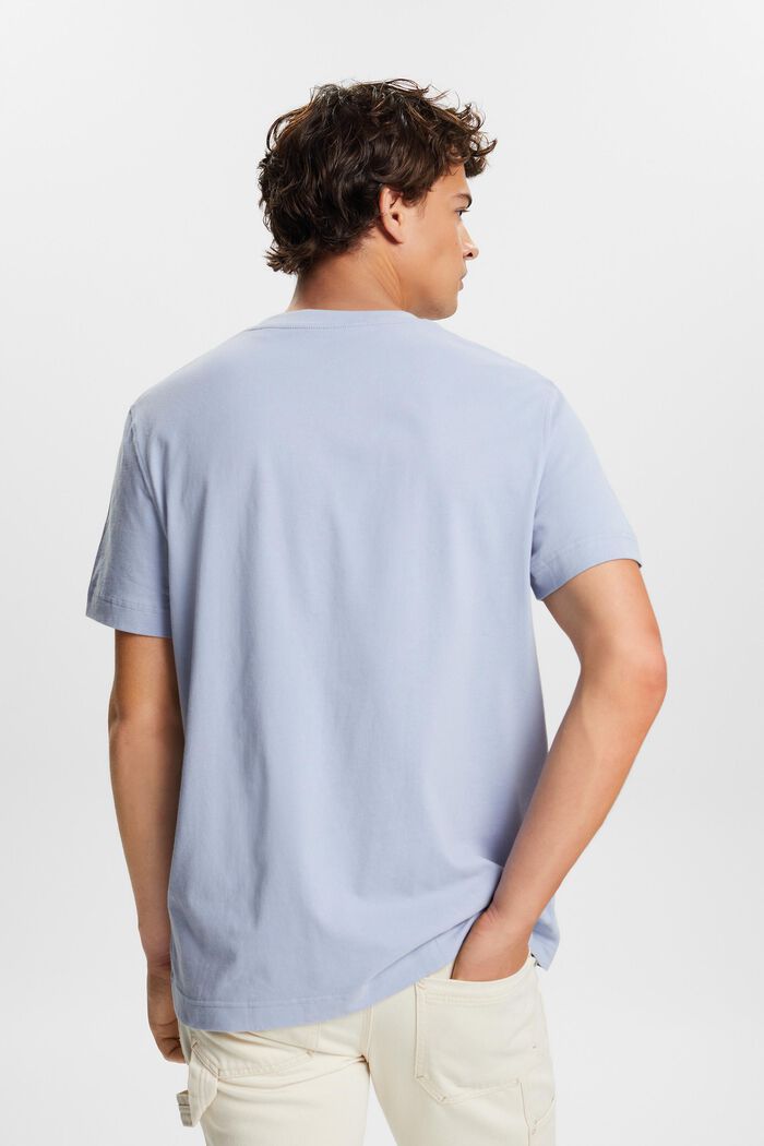 Camiseta de cuello redondo en tejido jersey de algodón, LIGHT BLUE LAVENDER, detail image number 4