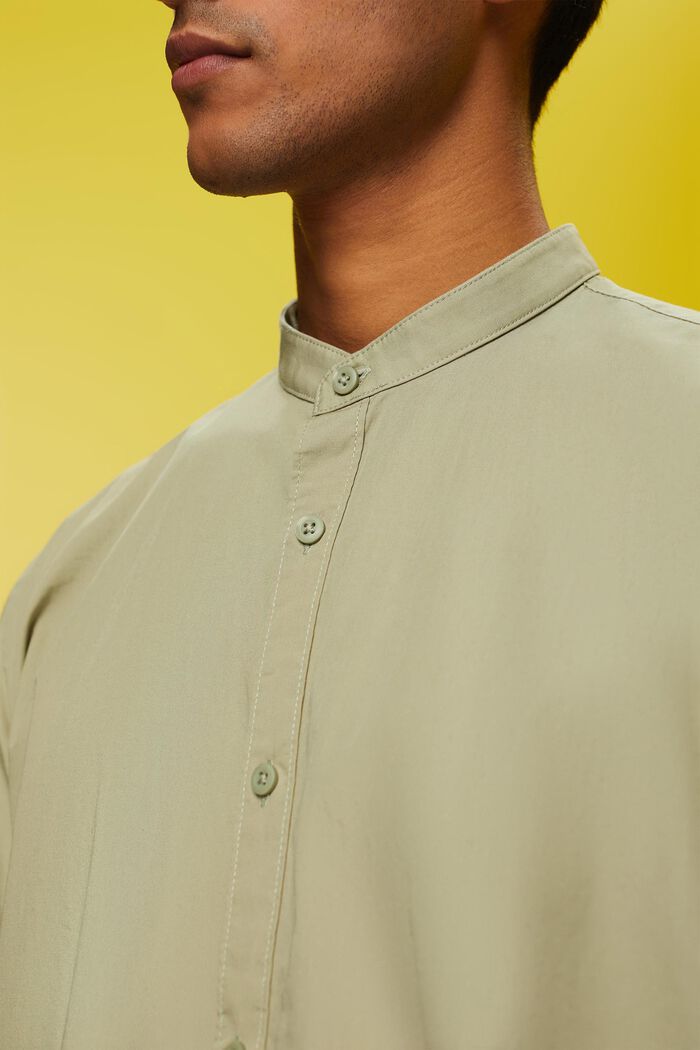 Camisa de algodón con cuello mao, LIGHT GREEN, detail image number 2
