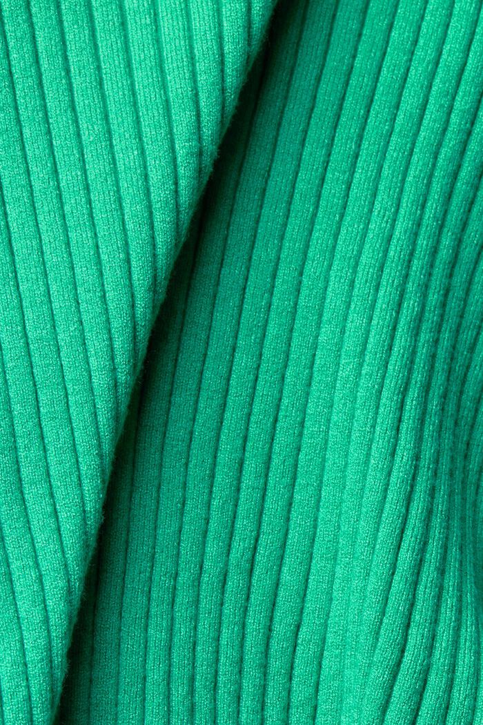 Jersey de punto de canalé con cuello vuelto, LIGHT GREEN, detail image number 5