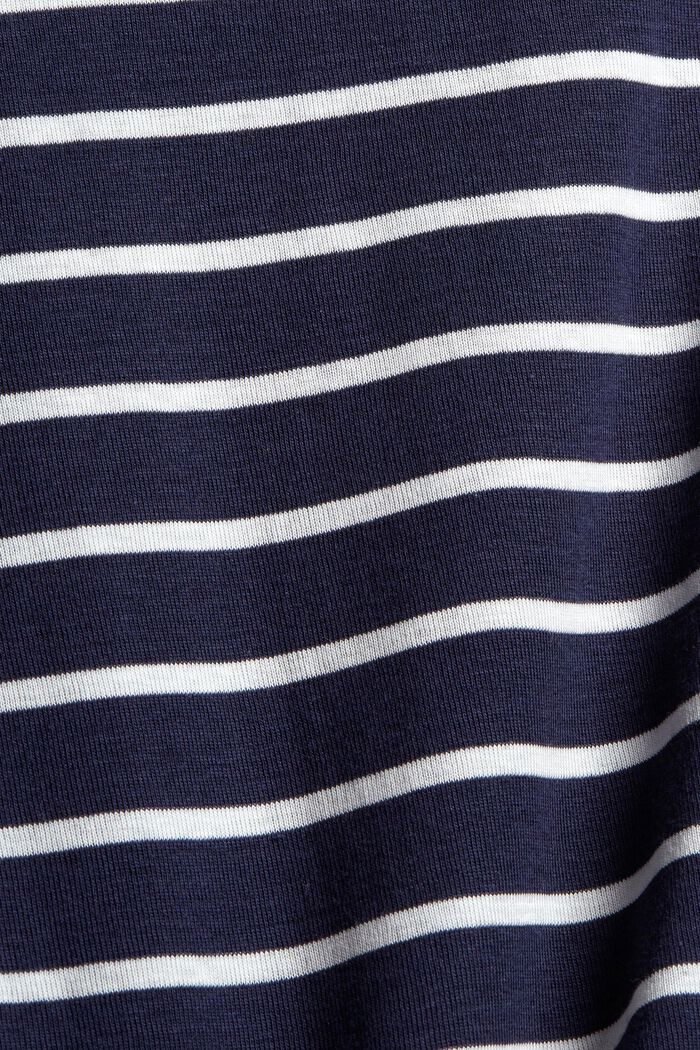 Camiseta de manga larga a rayas en 100% algodón, NAVY, detail image number 4