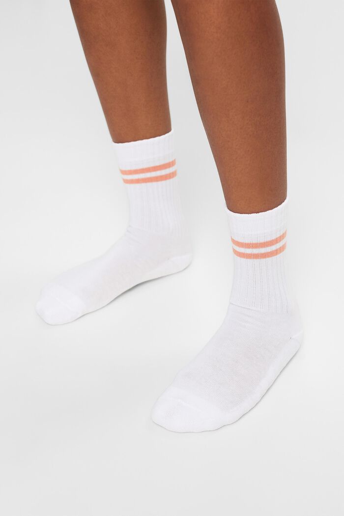 Pack de 2 pares de calcetines de tenis a rayas, WOOLWHITE, detail image number 1