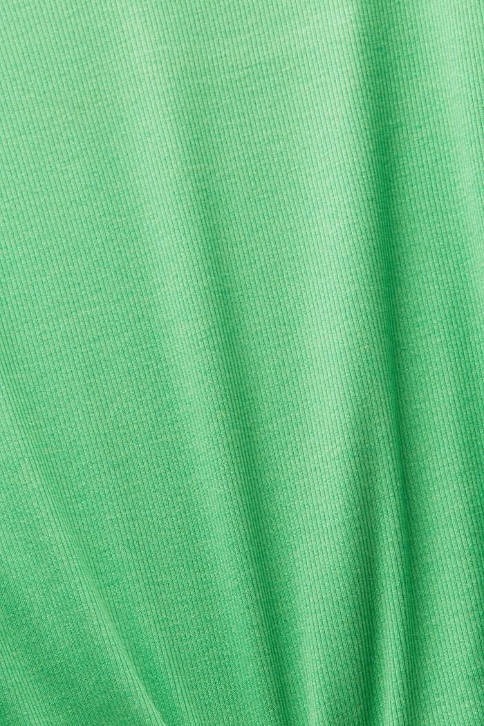 Camiseta acanalada con cuello en pico, CITRUS GREEN, detail image number 5