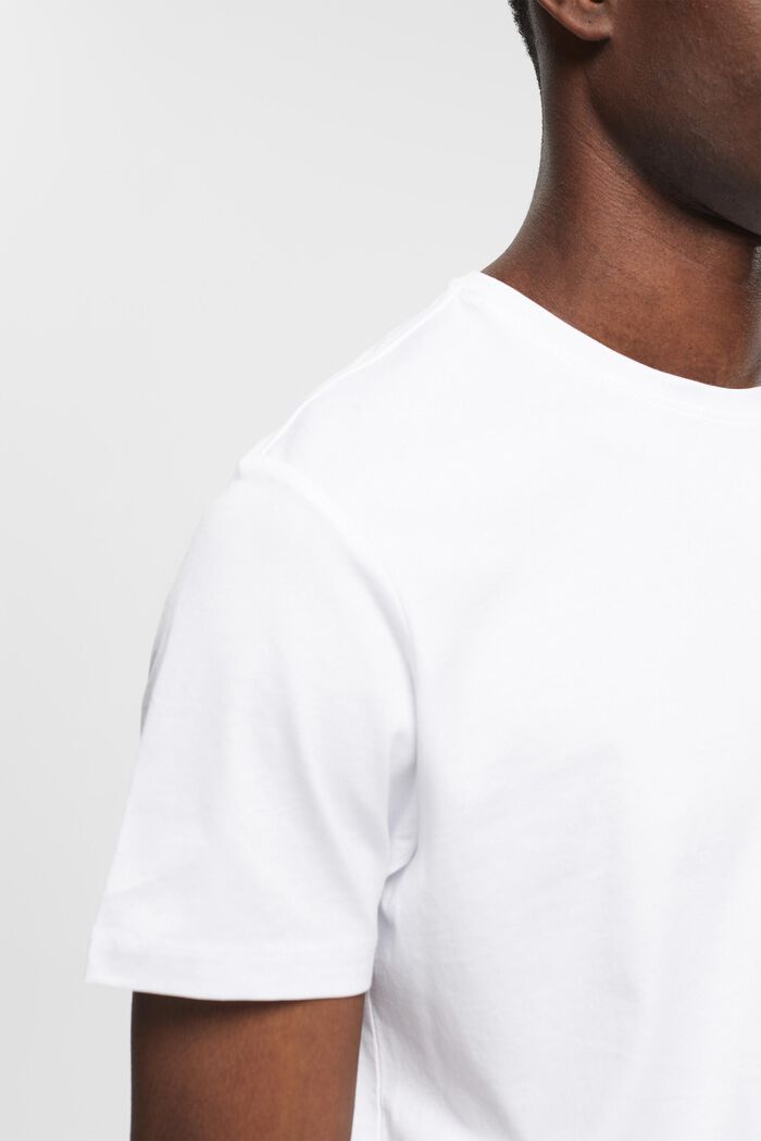 Camiseta de corte ajustado en algodón Pima, WHITE, detail image number 2