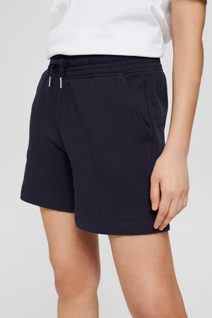 Pantalones cortos de felpa en algodón, NAVY, detail image number 0