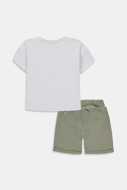 Conjunto combinado: camiseta con logotipo estampado y pantalones cortos