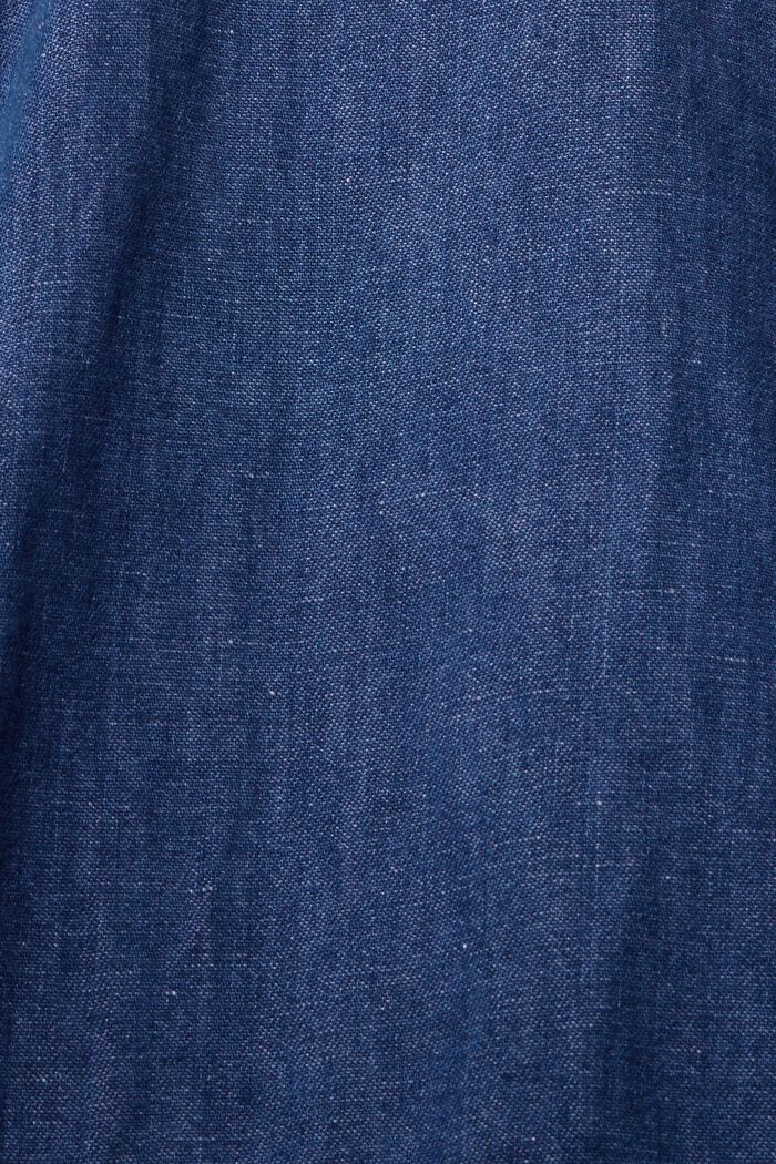 Con lino: camisa vaquera con bolsillos, BLUE MEDIUM WASHED, detail image number 5
