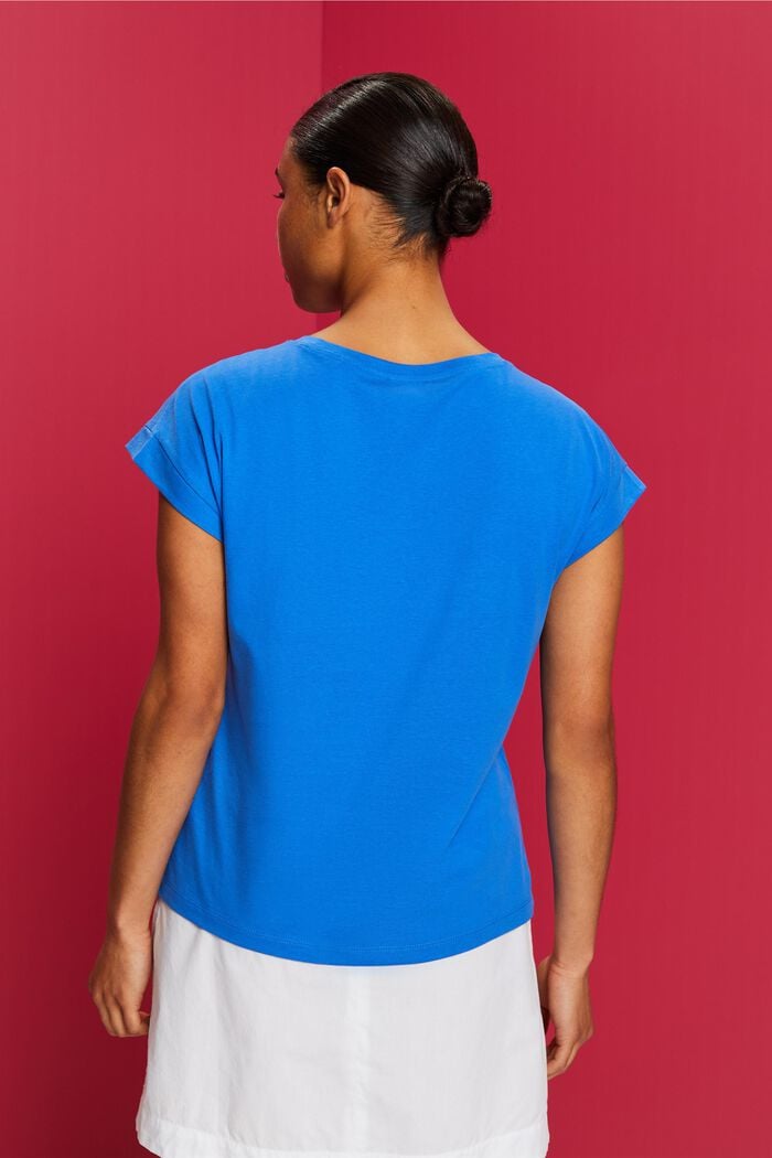 Camiseta con estampado frontal, 100% algodón, BRIGHT BLUE, detail image number 3