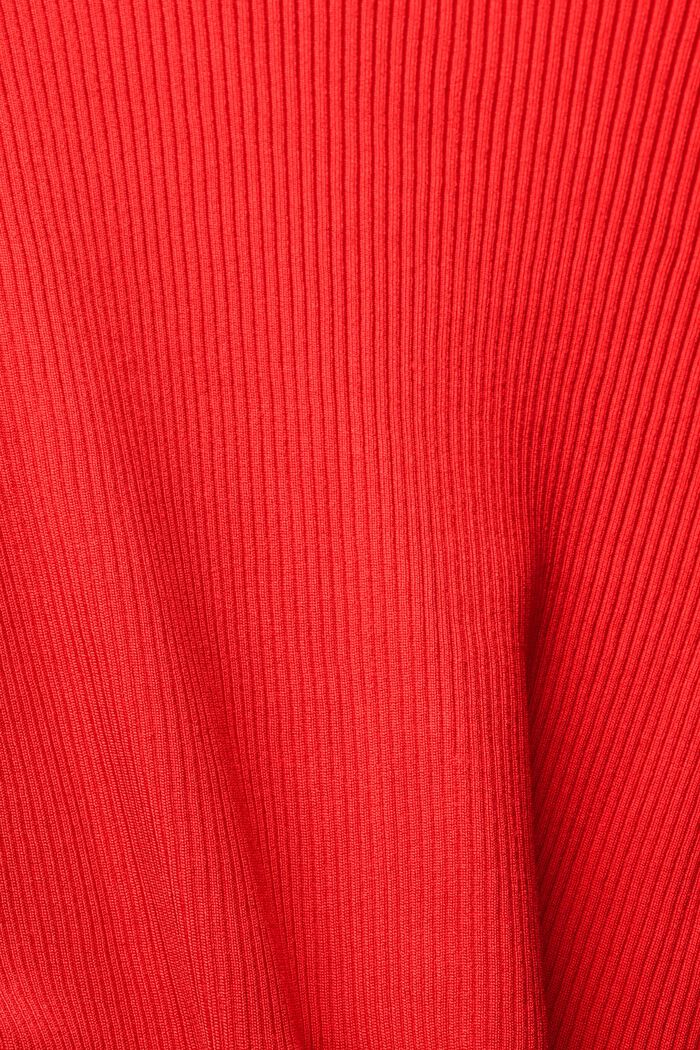 Cárdigan de canalé con mangas de camiseta, RED, detail image number 4